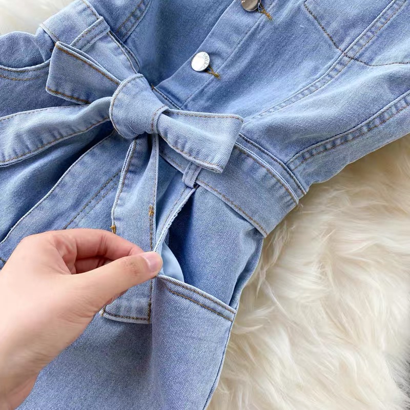 Runaway night sleeveless denim jumpsuit JRZZ145 image