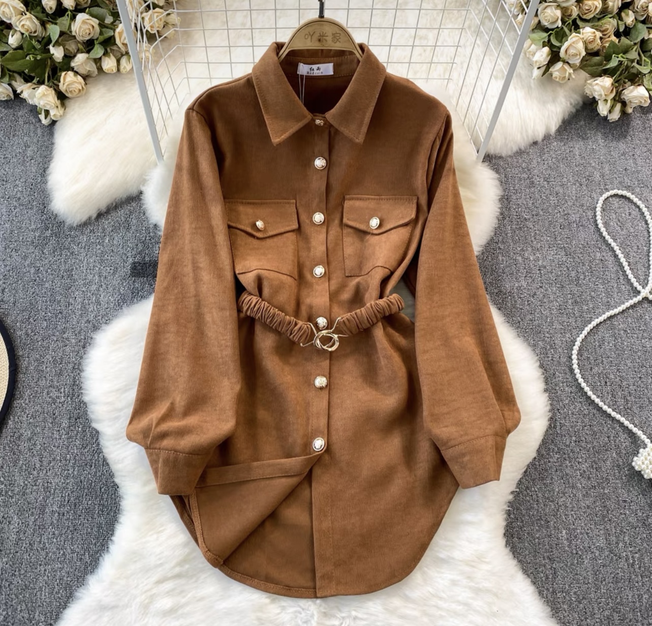 Made for a princess corduroy designer shirt dress SDZZ862 image