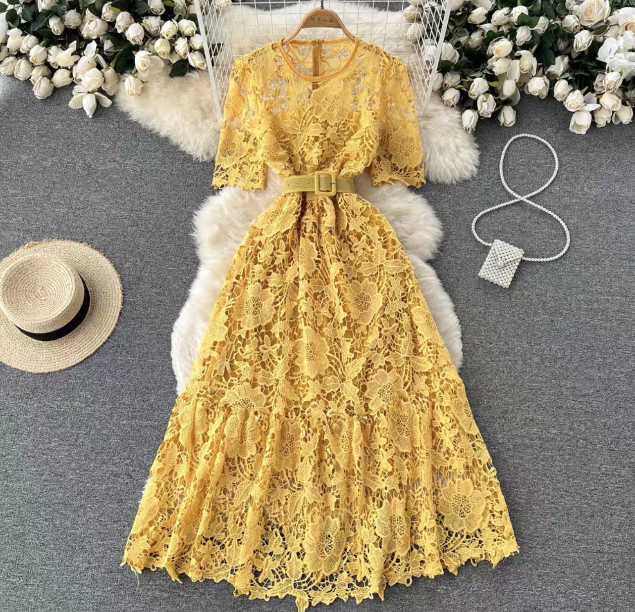 Outta Manhattan lace dress & belt FD39 image