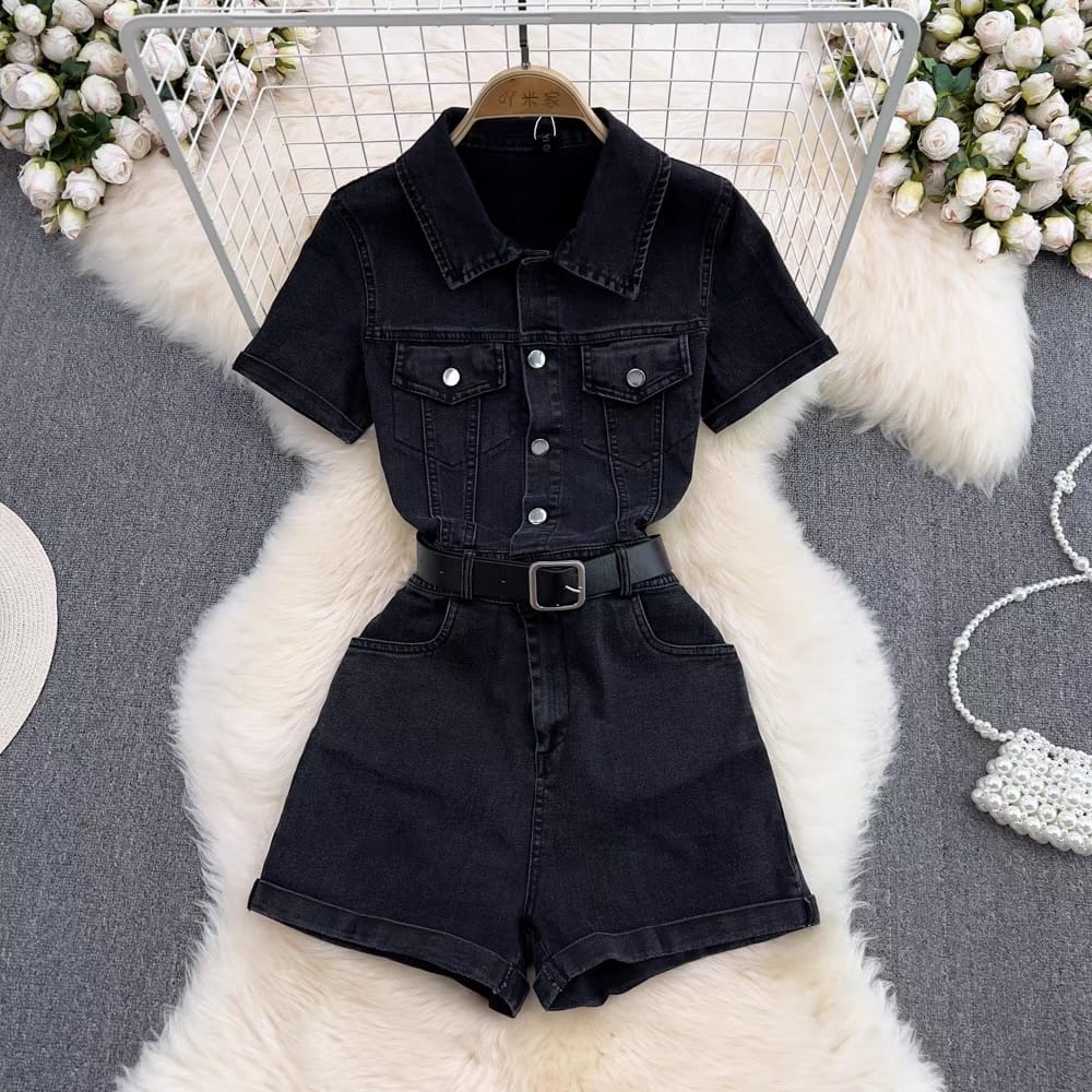 West coast denim jumpsuit & belt JRZZ489 image