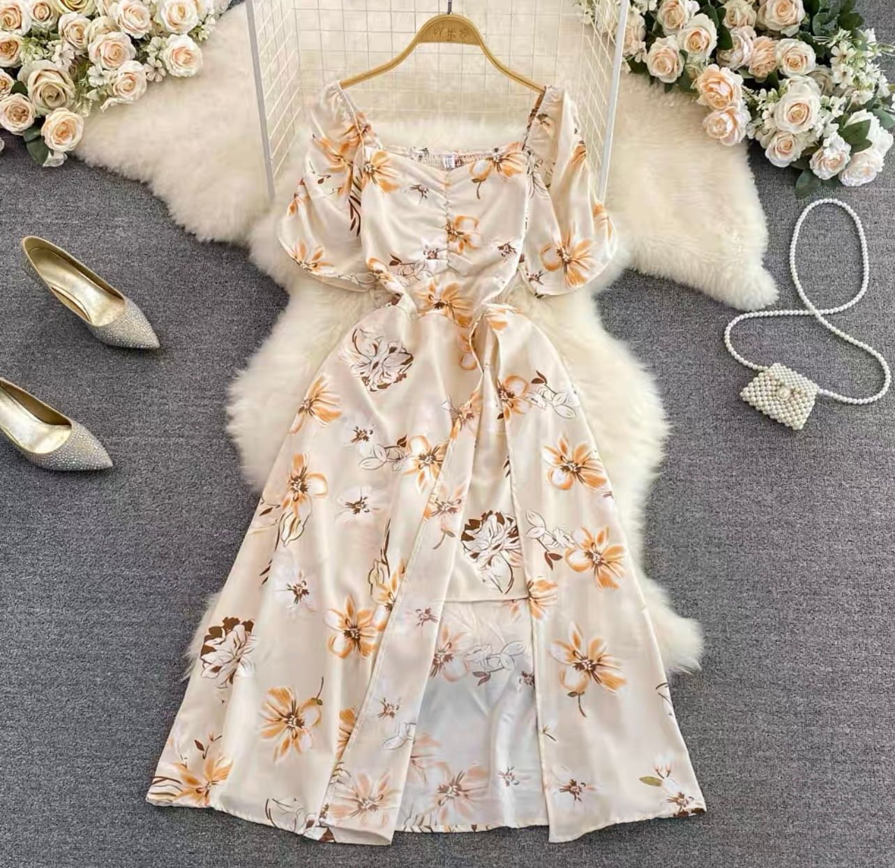 Almafi coast print dress CD258 image