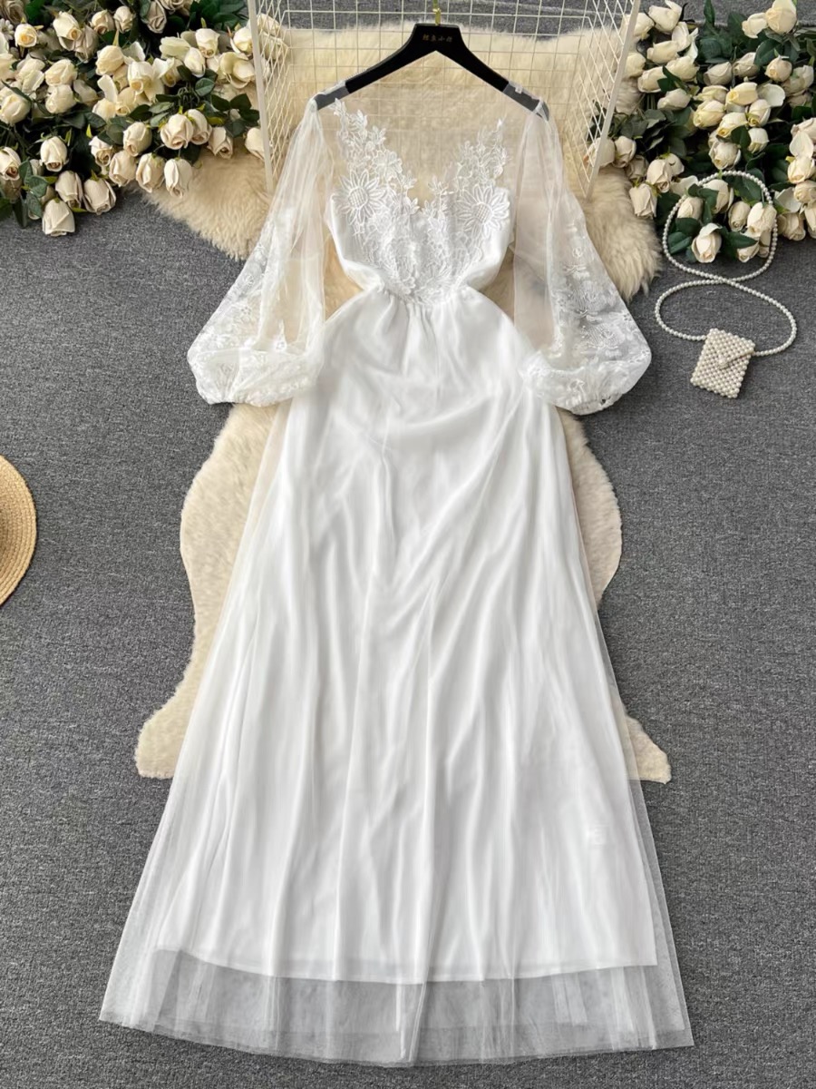 Sassy fairy mesh sleeves dress EVD61 image