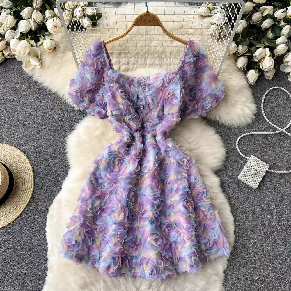 Stay chic floral mini  dress CD98 image