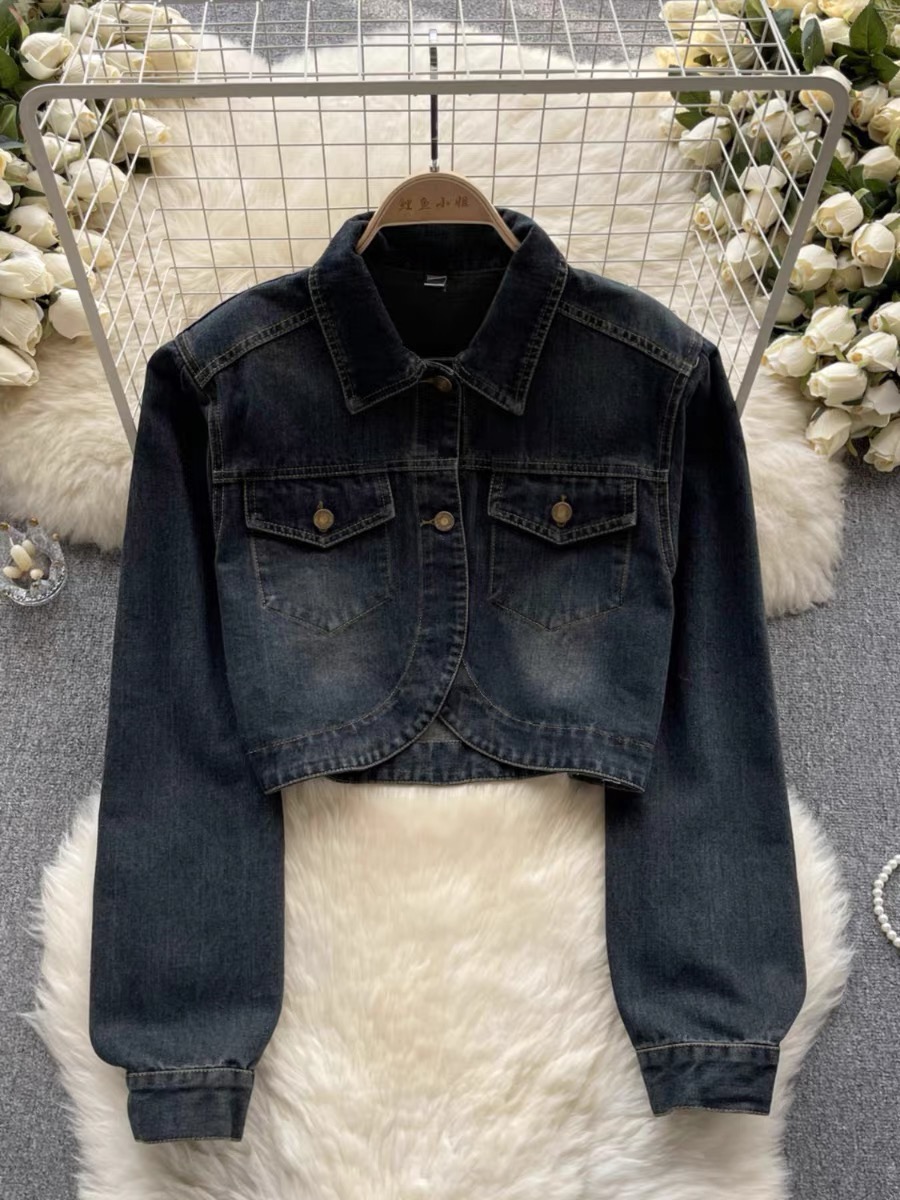 For the girls only cropped denim jacket DJA120 image