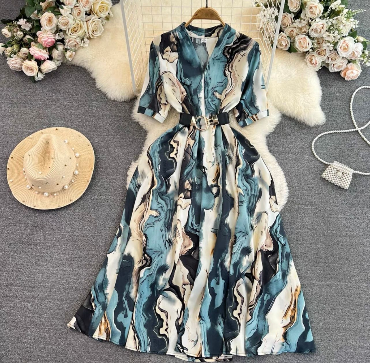 Exotic babe luxury dress & belt CD331 image