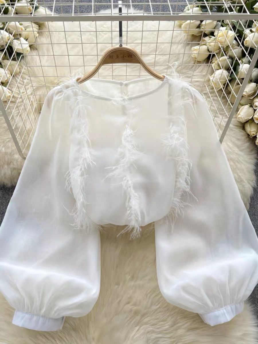 Light me up fluffy blouse BE237 image