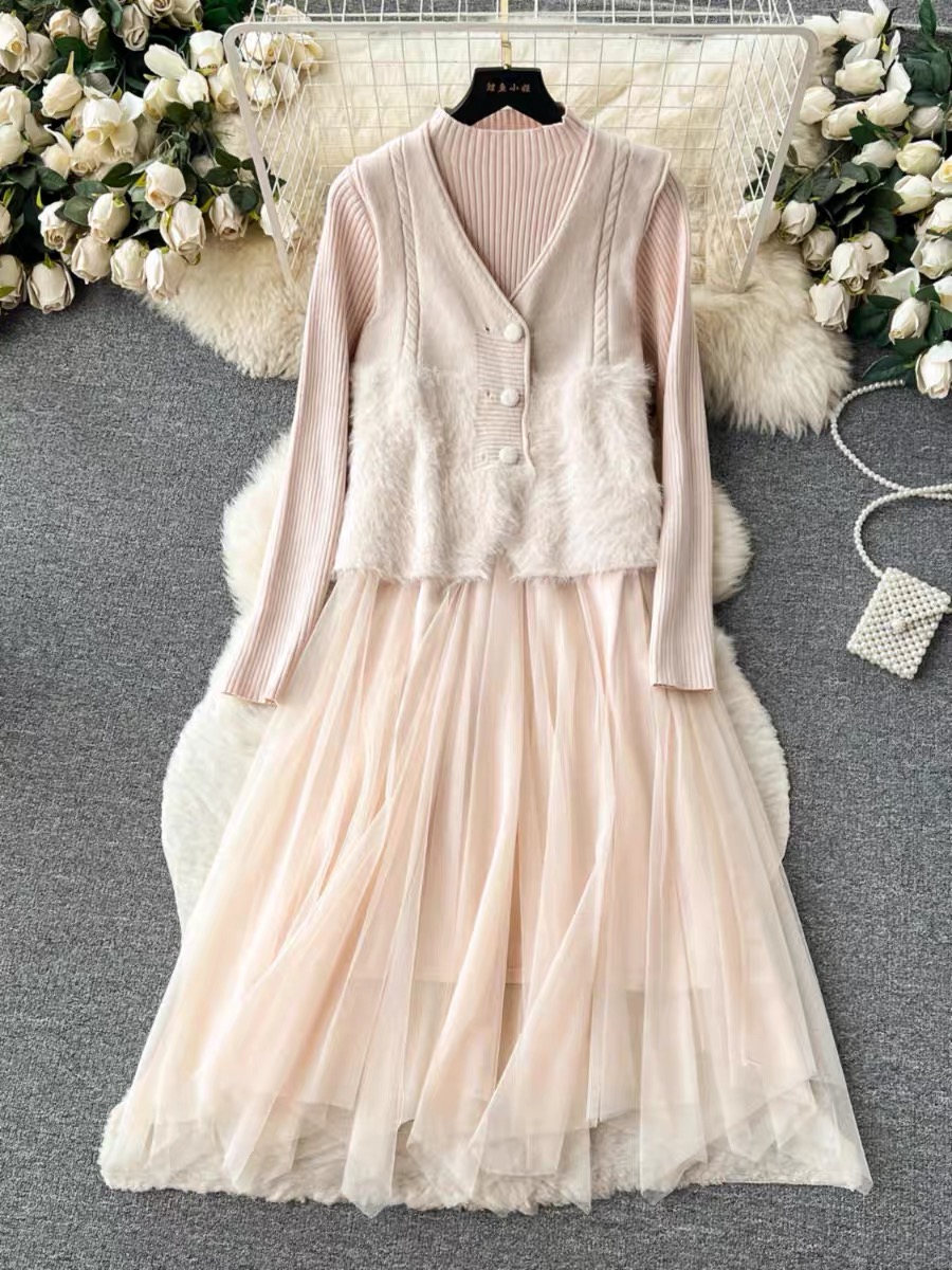 One more vacay sweater dress & waist coat KD138 image