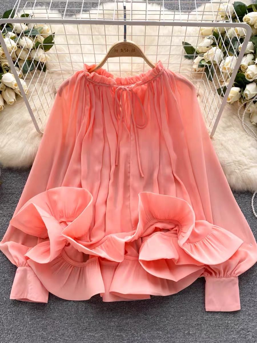 Dinner party ruffle blouse BE154 image