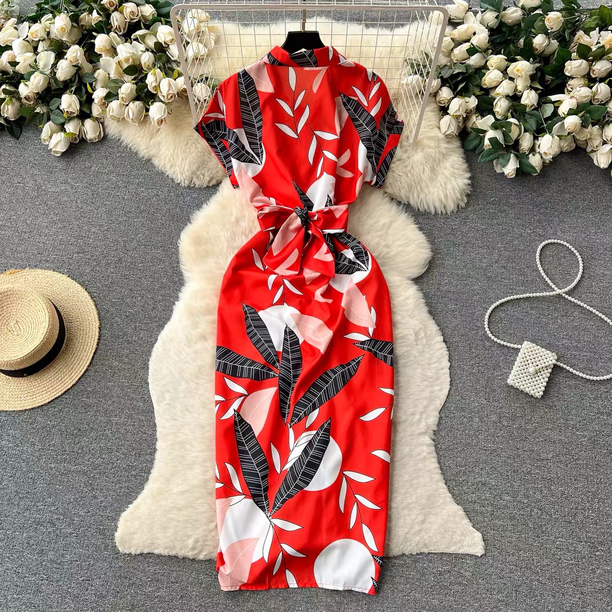 A night dinner for me print dress CBC157 image