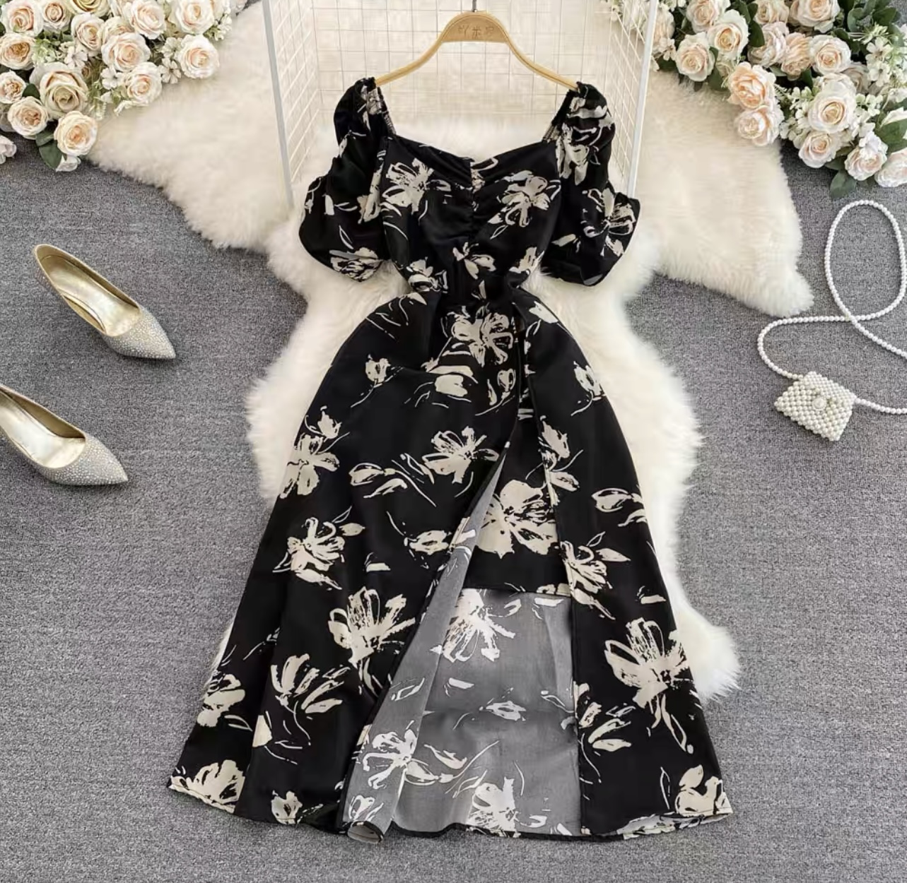 Almafi coast print dress CD258 image