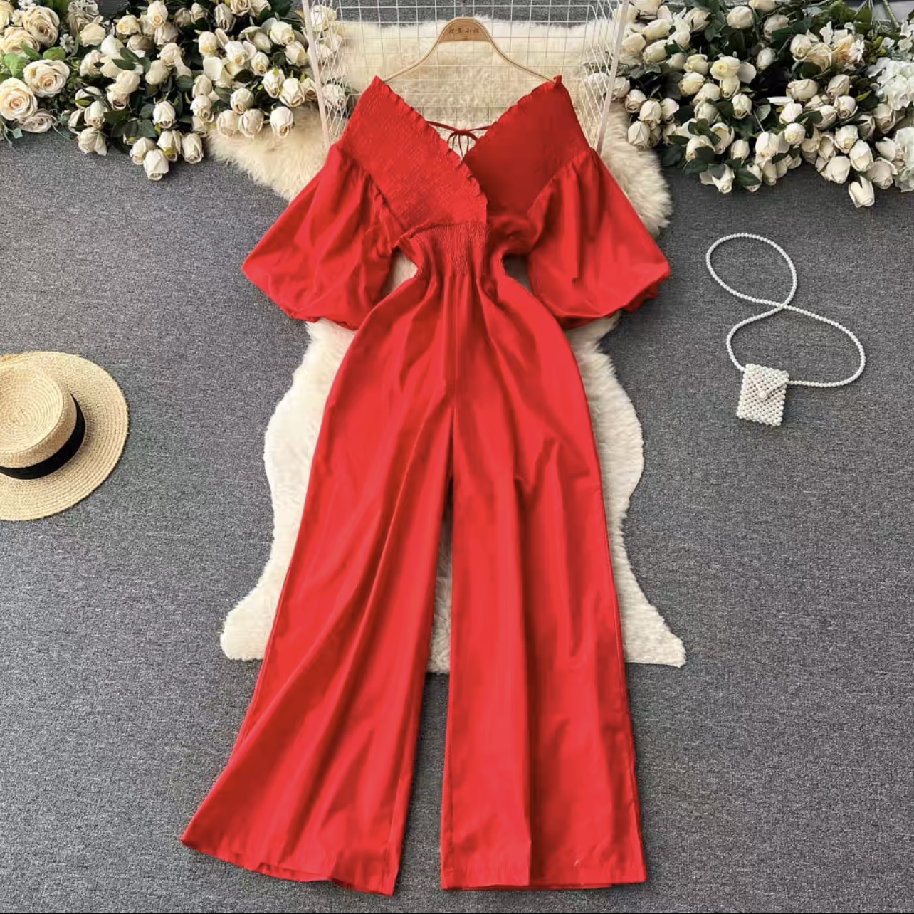 Natural diva ruched jumpsuit JRZZ546 image