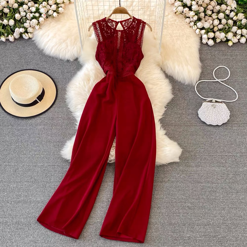 Let your laces up sleeveless jumpsuit JRZZ418 image