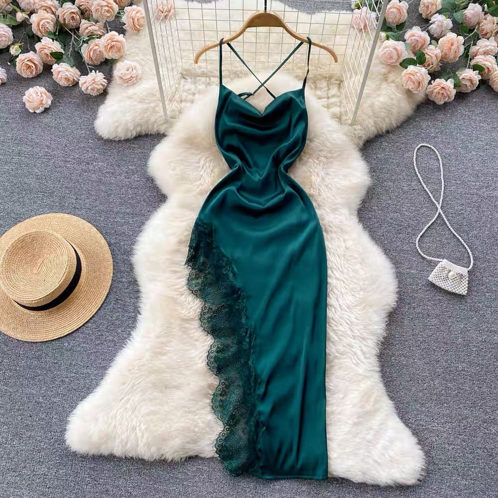 Romantic night side cut gown CBC31 image