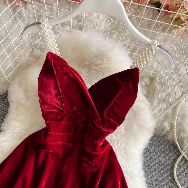 Treating my self mini velvet dress CD166 image