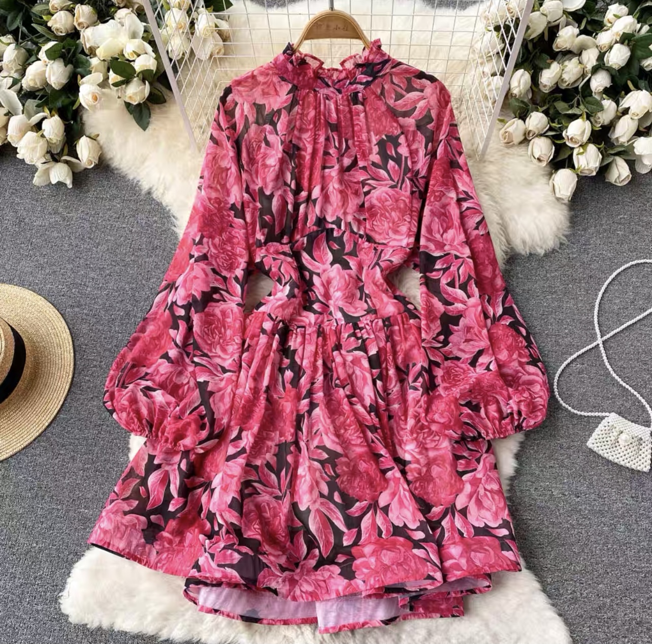 Win win situation mini print dress CD63 image