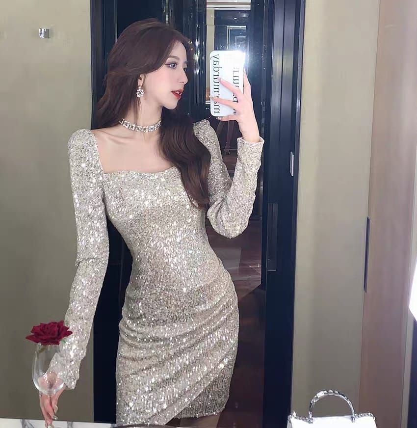 Got them mesmerized shiny gown CBC202 image