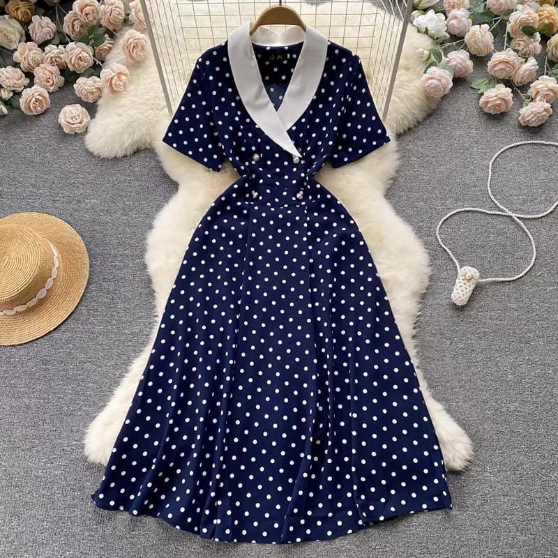 Work formal dotted dress FD84 image
