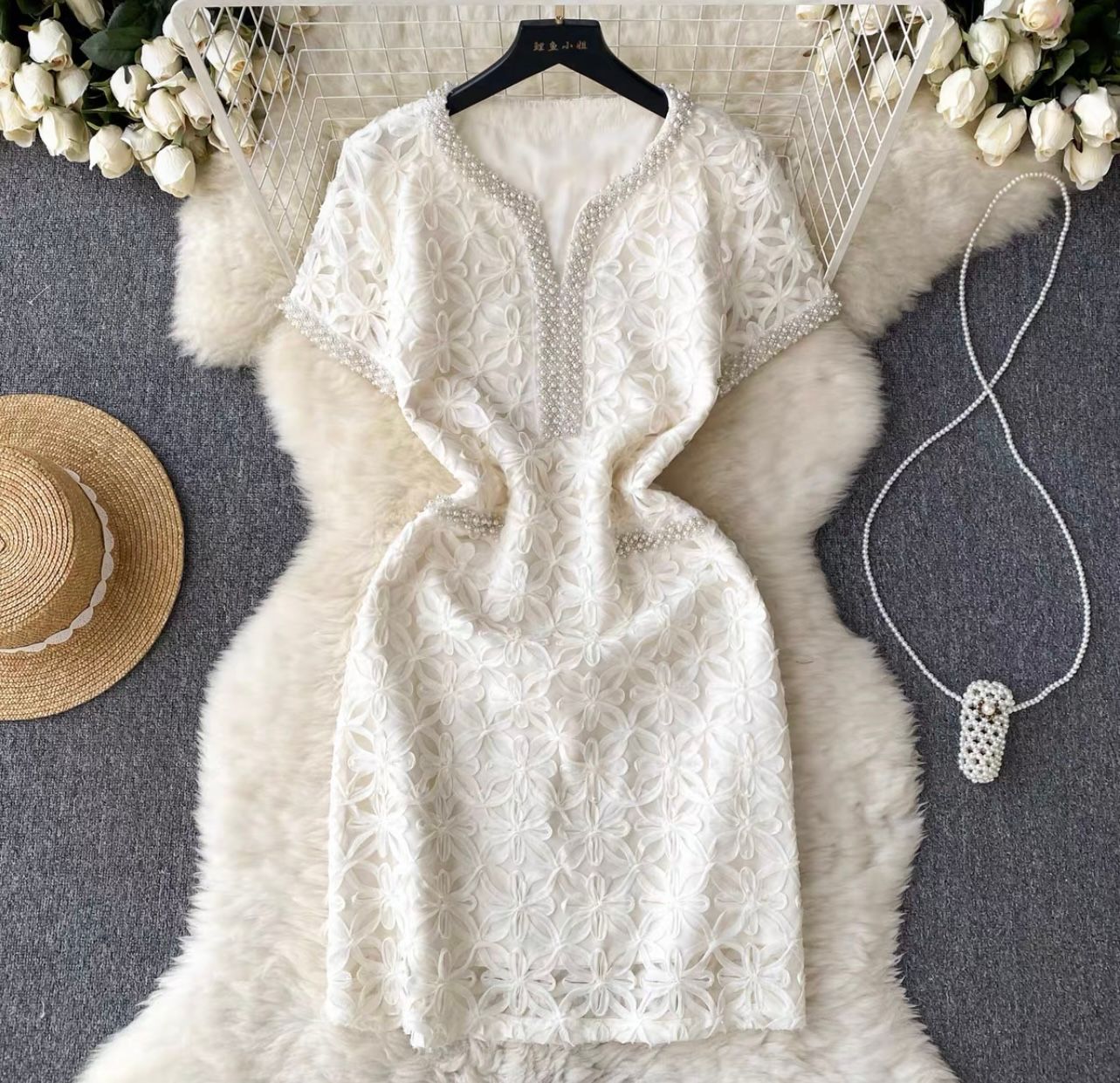 Cooler nights beaded royal Dress FD567 image