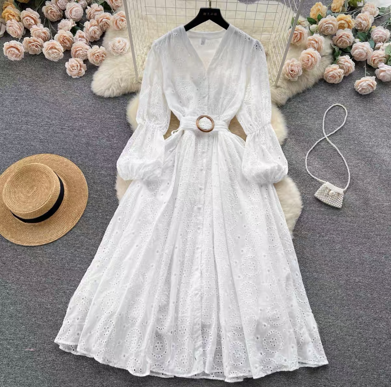 Carmen lace dress & belt FD224 image