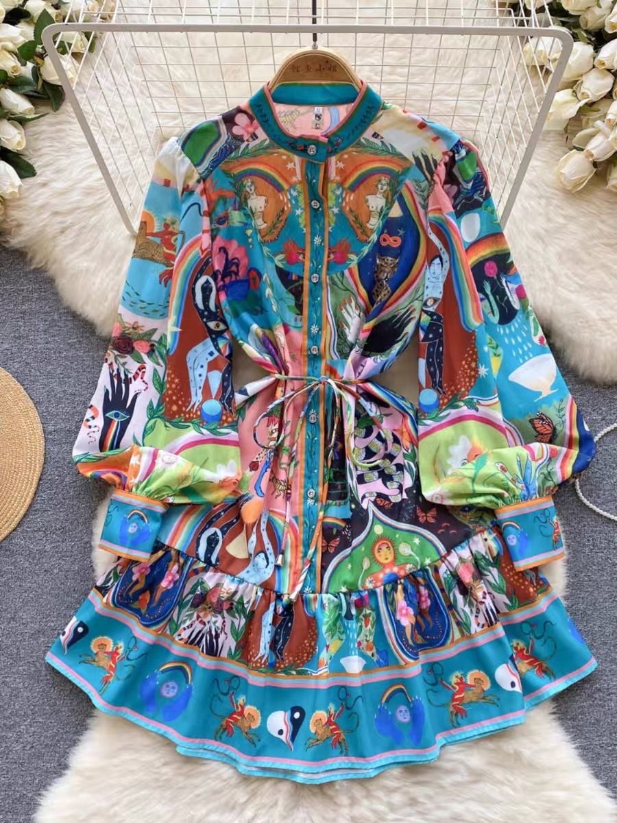 Forever beauty print dress ED105 image