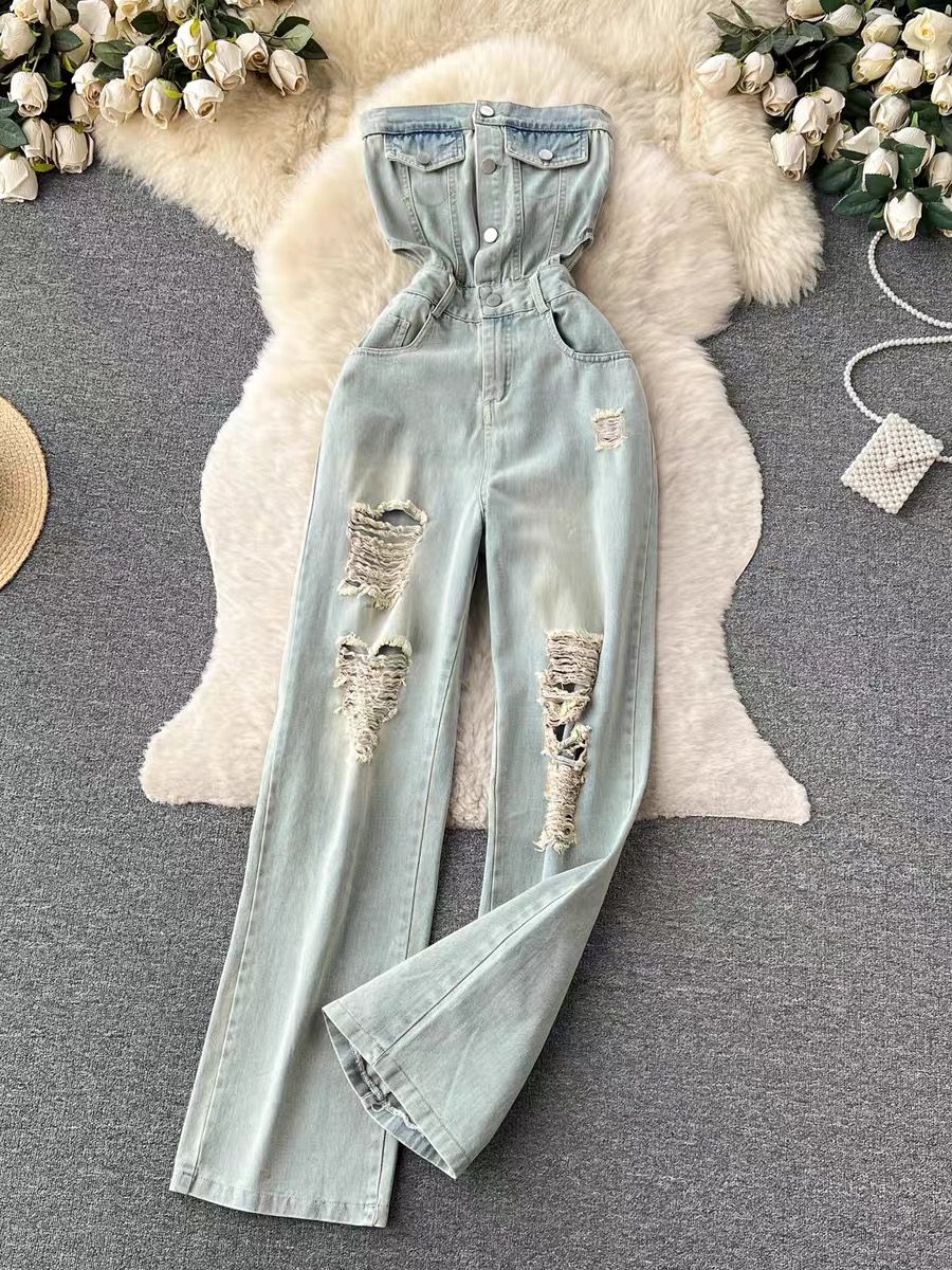 Don’t need a reservation denim jumpsuit JRZZ658 image