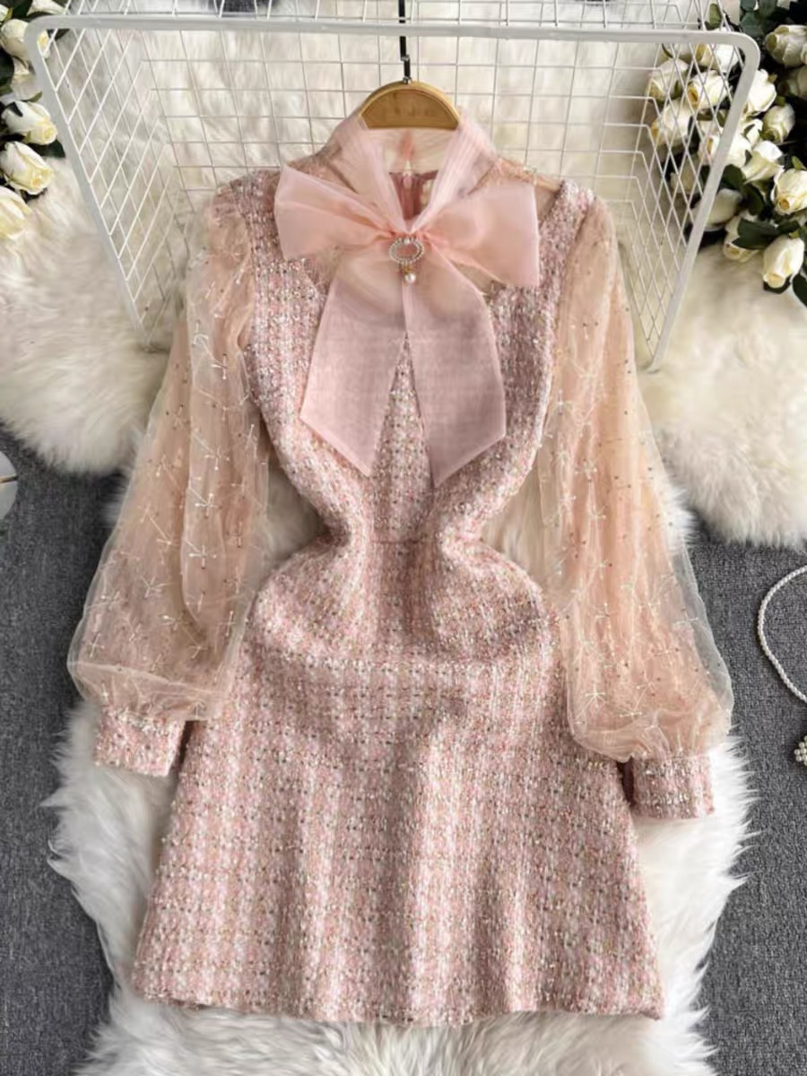 Extra attention designer woolen dress FD318 image