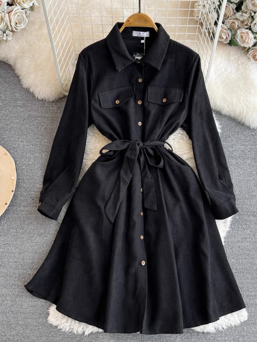 Your addiction suede shirt dress SDZZ926 image