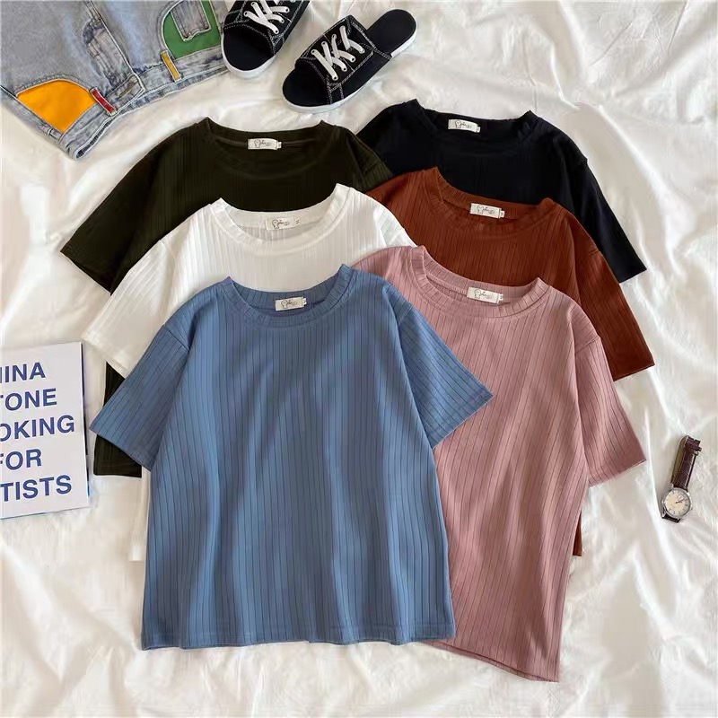 Pleated plain summer tee TSZZ162 image