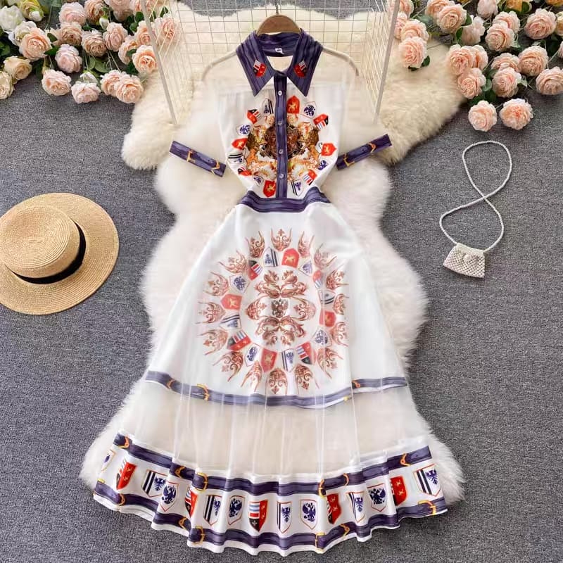 Date brunch in dubai print dress FD21 image