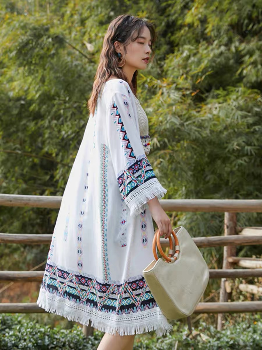 Summer beach vibes fringe kimono KM101 image