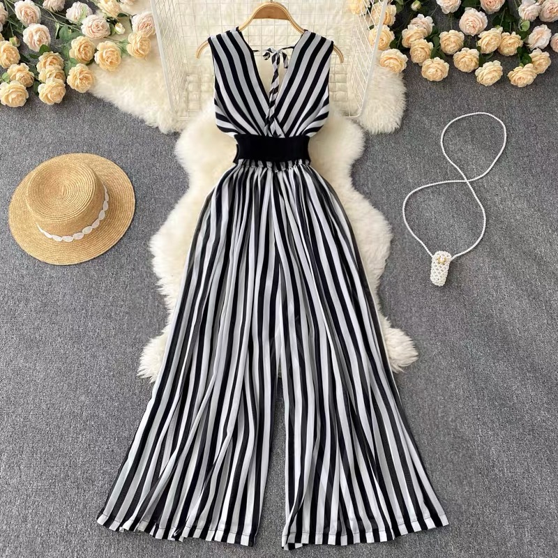 Stripes lover flay jumpsuit JRZZ461 image