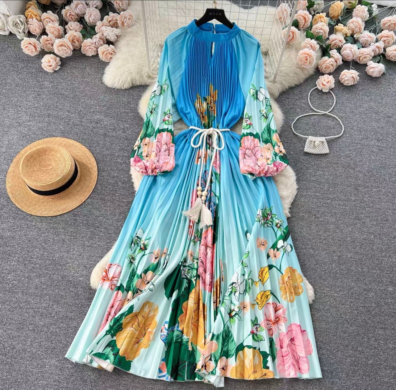 Wedding guest print dress CD522 image