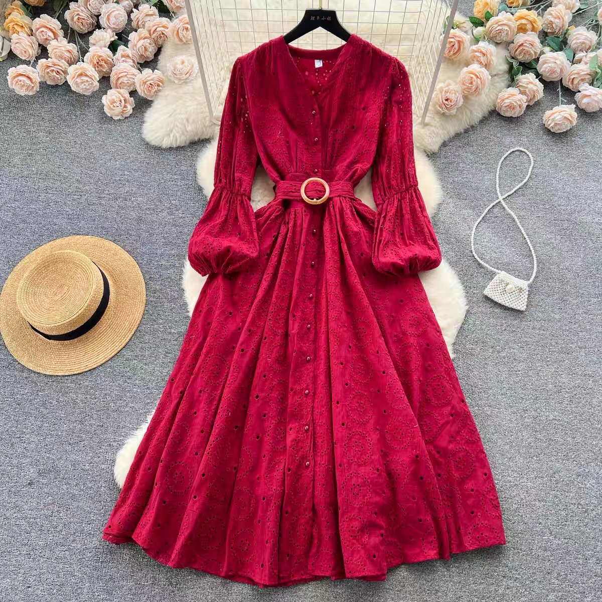 Carmen lace dress & belt FD224 image