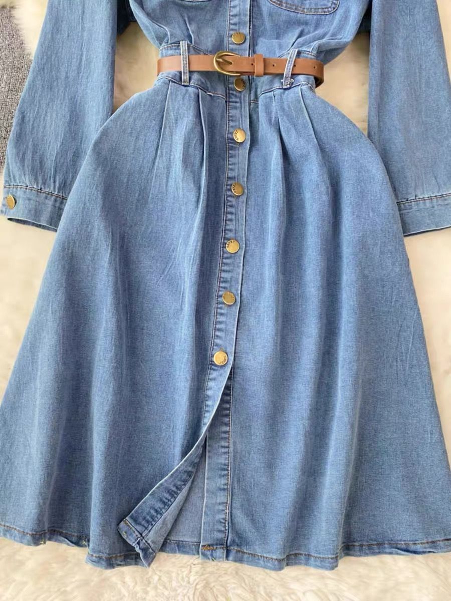 Kerry modern denim dress & belt DD15 image