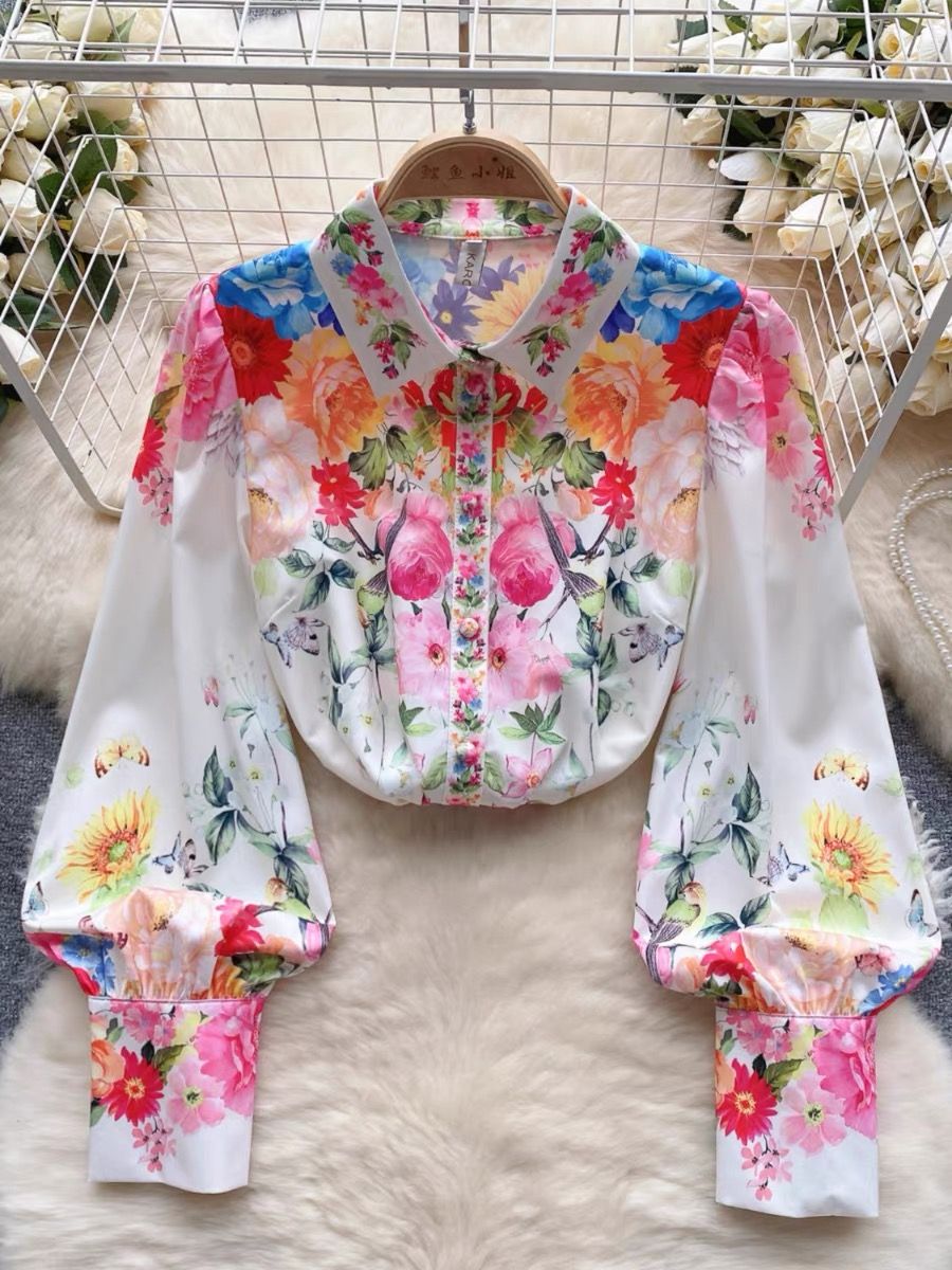Chasing summer print blouse BE212 image