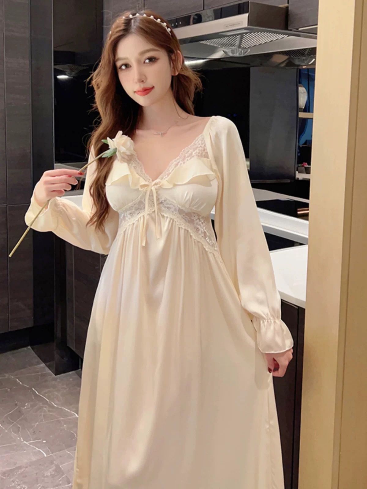 Raging beauty silk night dress SW127 image