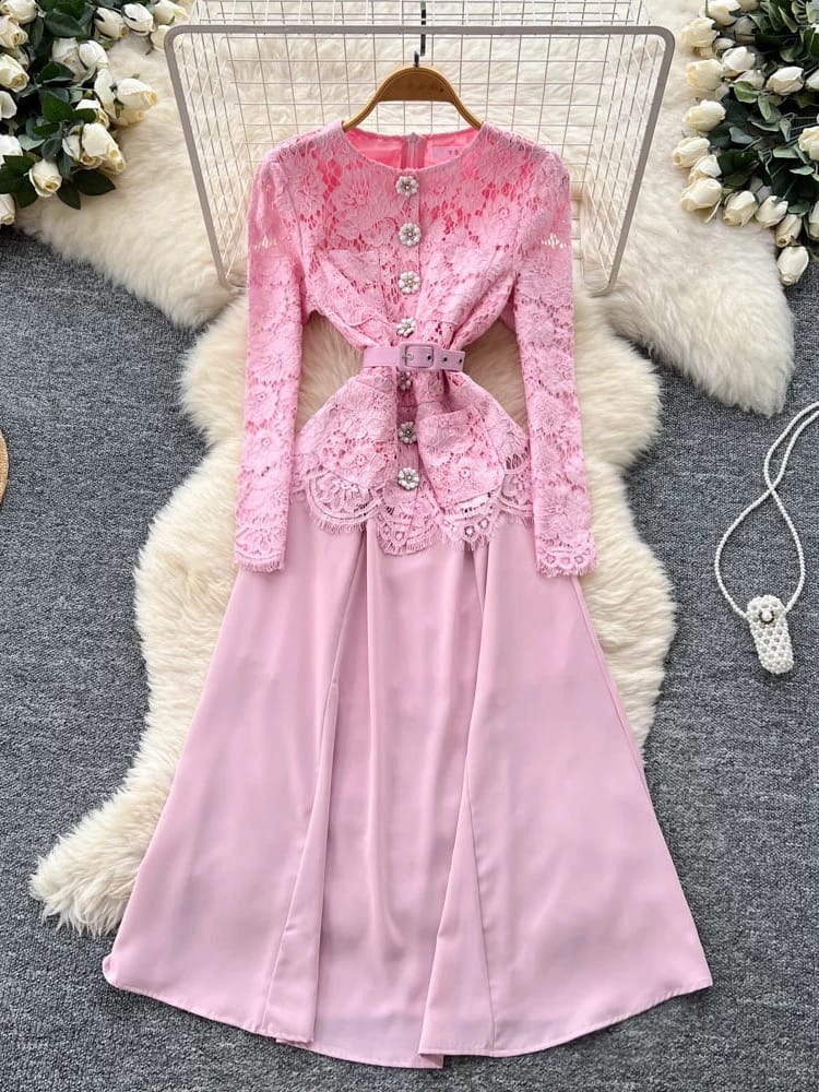 Fire for fire lace dress FD517 image