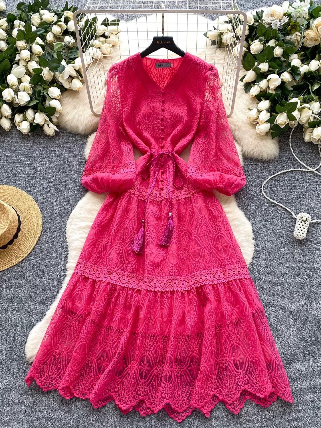 Russian lady lace dress FD382 image
