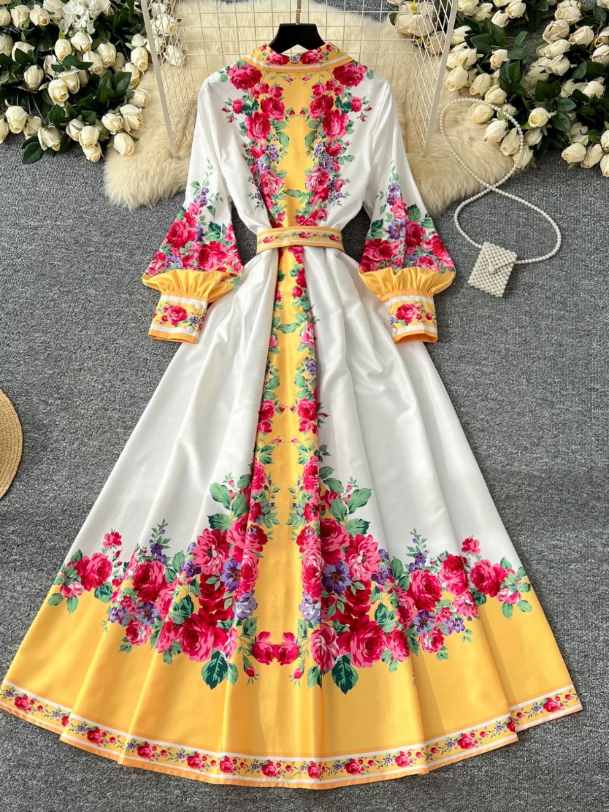 Social club print dress ED167 image