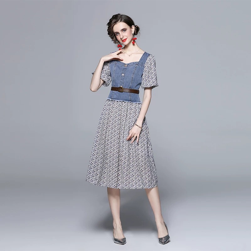 Take a hint denim dress & belt DD99 image