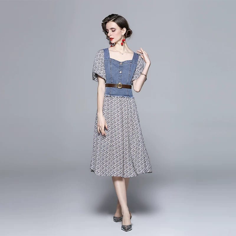 Take a hint denim dress & belt DD99 image