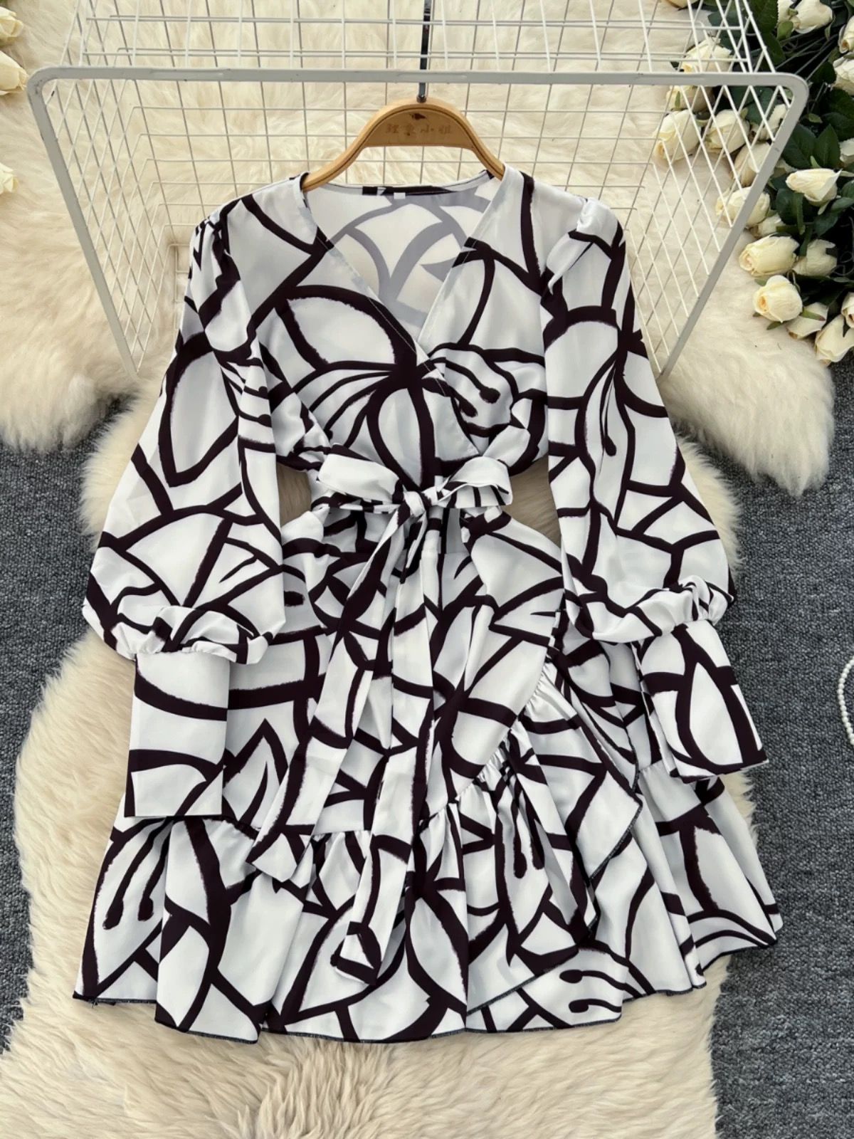 Leaving you on read print dress CD864 image