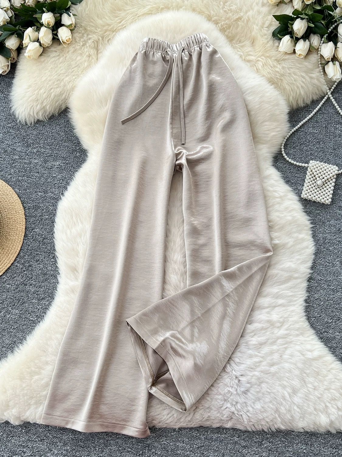 Here for the vibes satin pants CP34 image