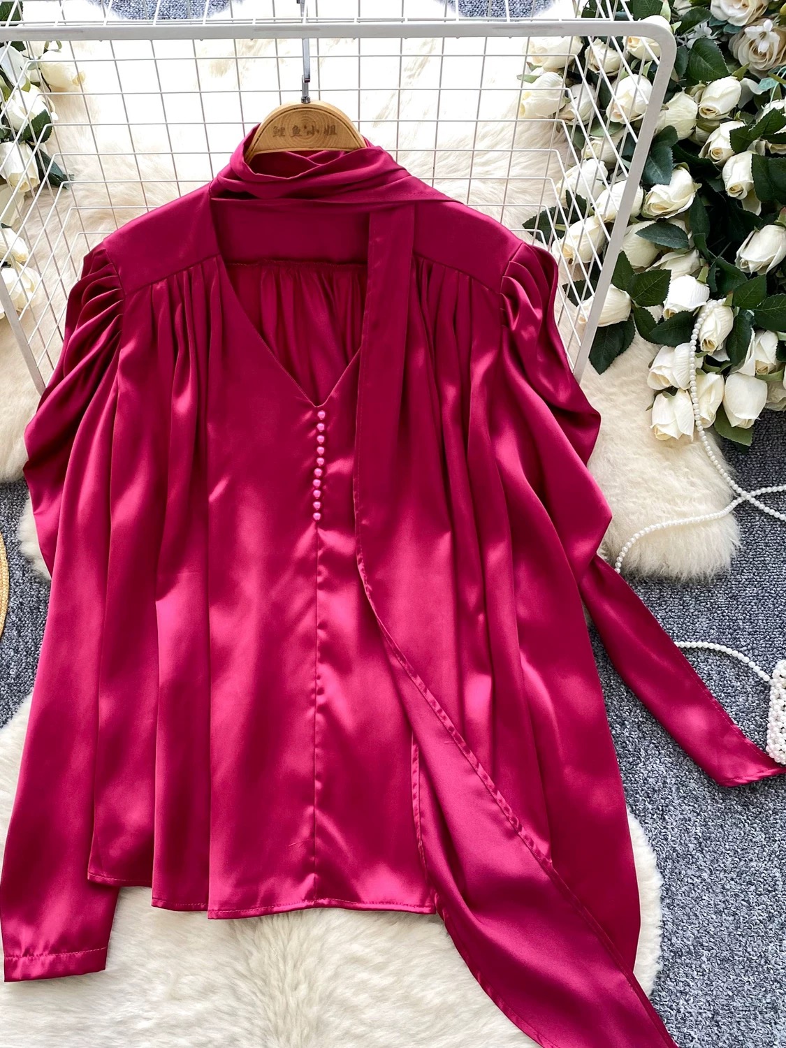 90’s fine silk top FTO351 image