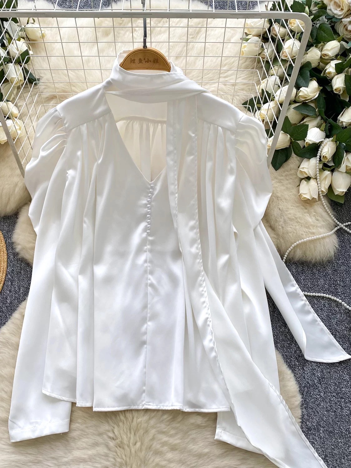 90’s fine silk top FTO351 image