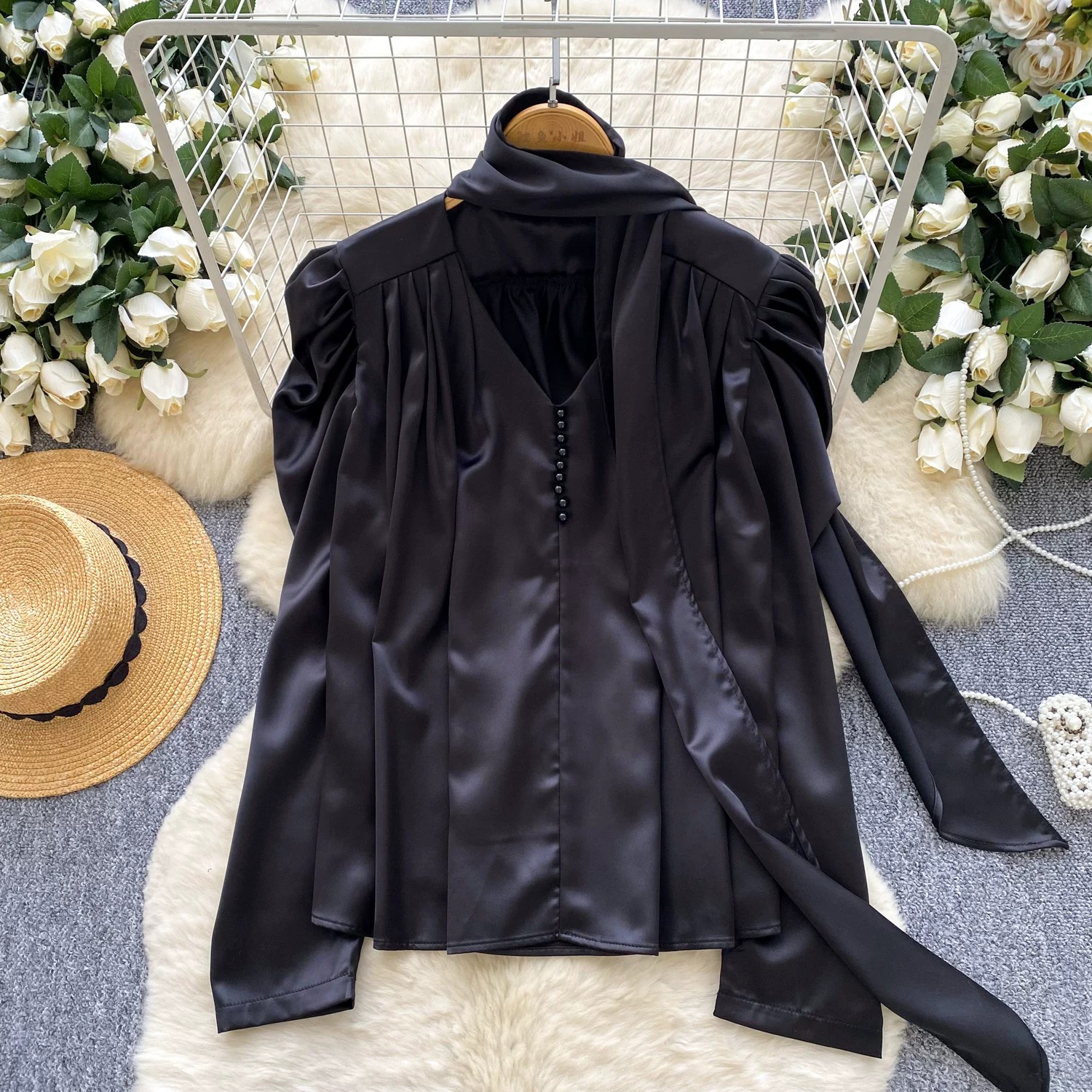 90’s fine silk top FTO351 image