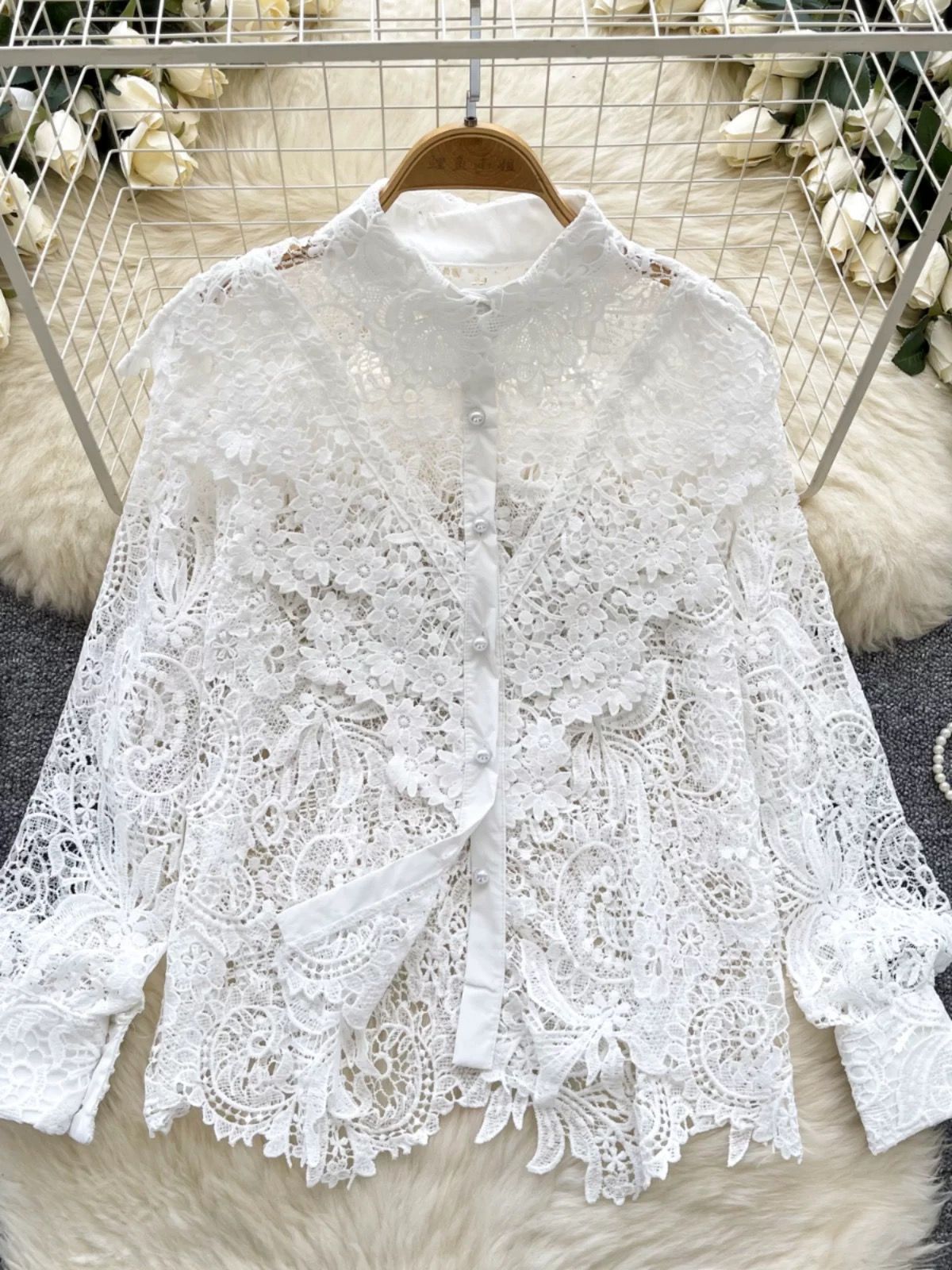 Hot fix lace shirt SH138 image