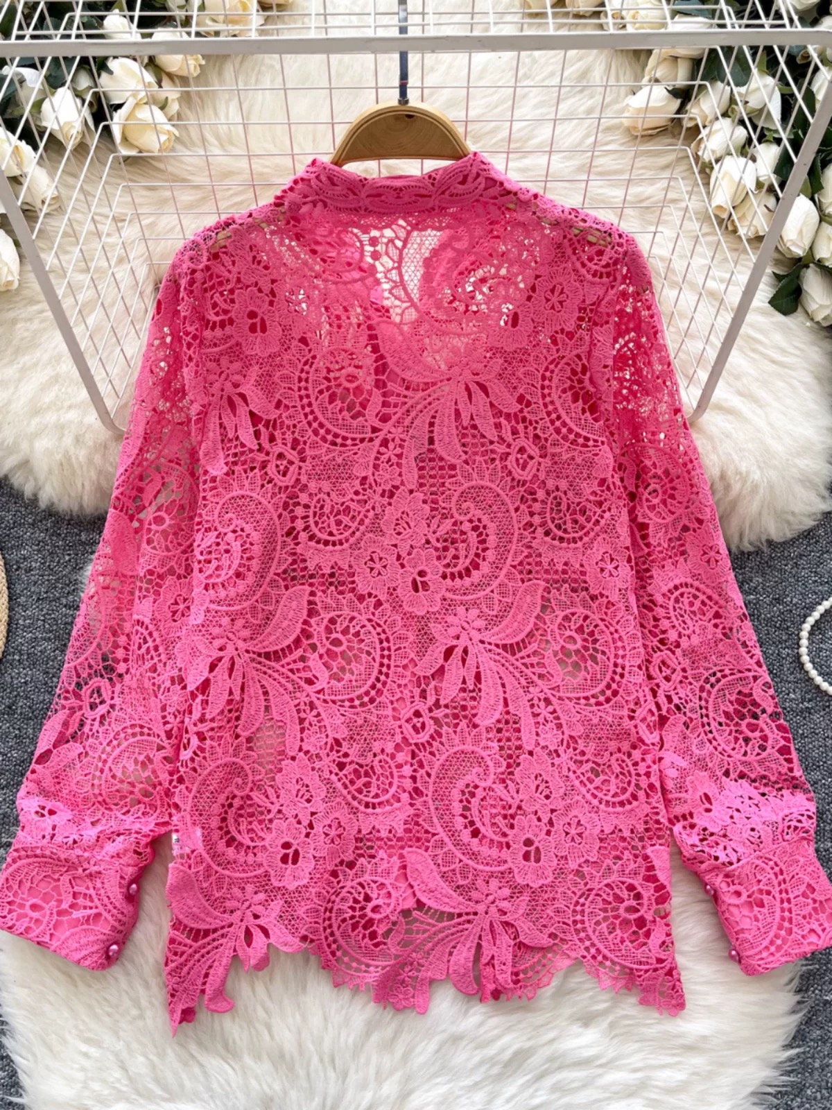 Hot fix lace shirt SH138 image