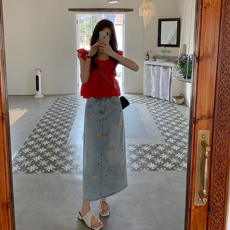 She has all access denim skirt DS110 image