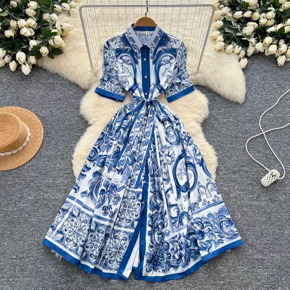 Enchanted garden print dress CD667 image